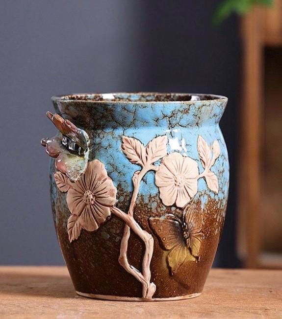 Butterfly Flower Pot: Indoor Outdoor Planter